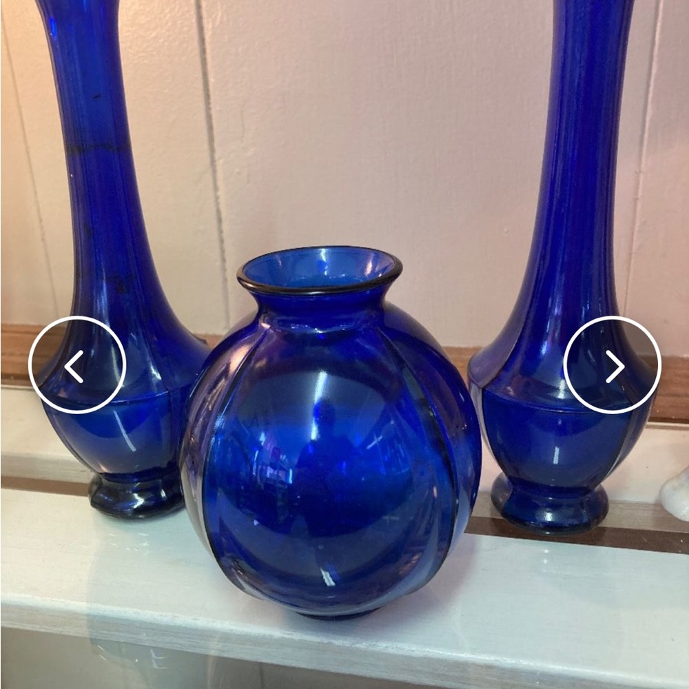 Deep Cobalt Glass Decorative Vase - Home Accents